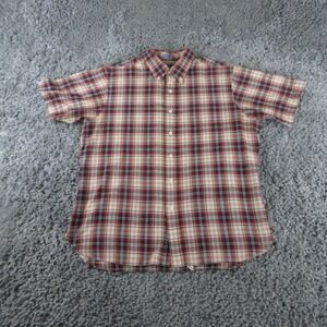 Pendleton Country Traditionals Shirt Mens XL Red Plaid Short Sleeve Button Front